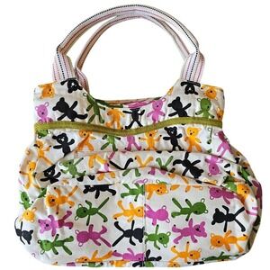 NWT Stencil Boss Teddy Bear Purse Bag Diaper Bag Zippers Pockets Gift Novelty